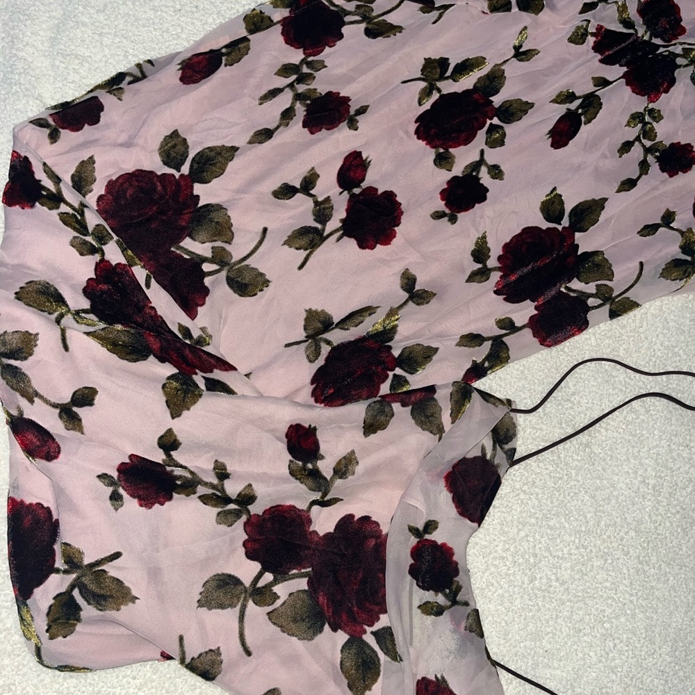 House of CB Serena Floral Velvet Burnout Maxi Dress - Picture 6 of 8